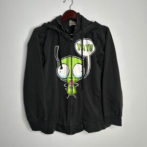 Mighty Fine Invader Zim Gir Hoodie Unisex Large‎ Black Good 2009 Viacom Graphic